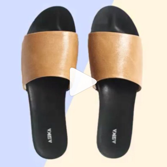 Aska Collection Camel Lizard Ellery Slides - Picture 2 of 11